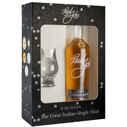 WHISKY INDE SINGLE MALT PAUL JOHN 46% 70CL COFFRET 1 VERRE