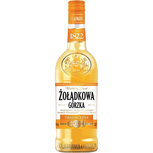 BOISSON SPIRITUEUSE A BASE DE VODKA POLOGNE ZOLADKOWA GORZKA TRADITIONAL 34%70CL